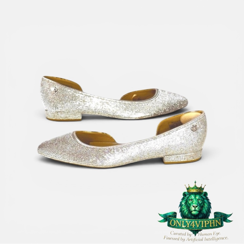 Juicy Couture Pointed Toe Silver
Rhinestone Ballet Flat. Sz 8.5 NWOT